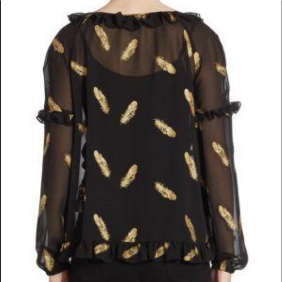 The Kooples Metallic Feathers Muslin Top - Picture 3 of 6